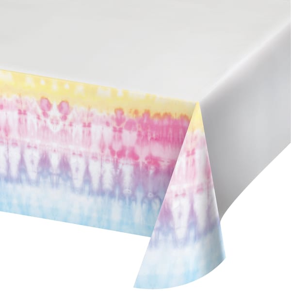 Creative Converting Tie Dye Party Paper Tablecloth, 102"x54", 6PK 350527 - main
